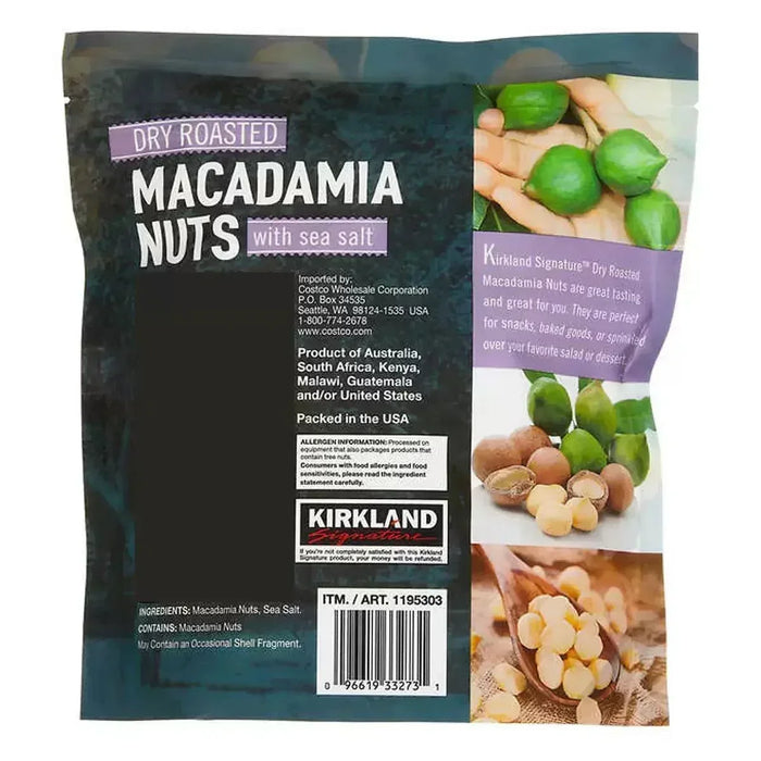 Kirkland Signature Dry Roasted Macadamia Nuts with Sea Salt (680g) - LemonSalt