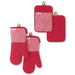 KitchenAid 4 Piece Oven Mitt & Pot Holder Set - Red - LemonSalt