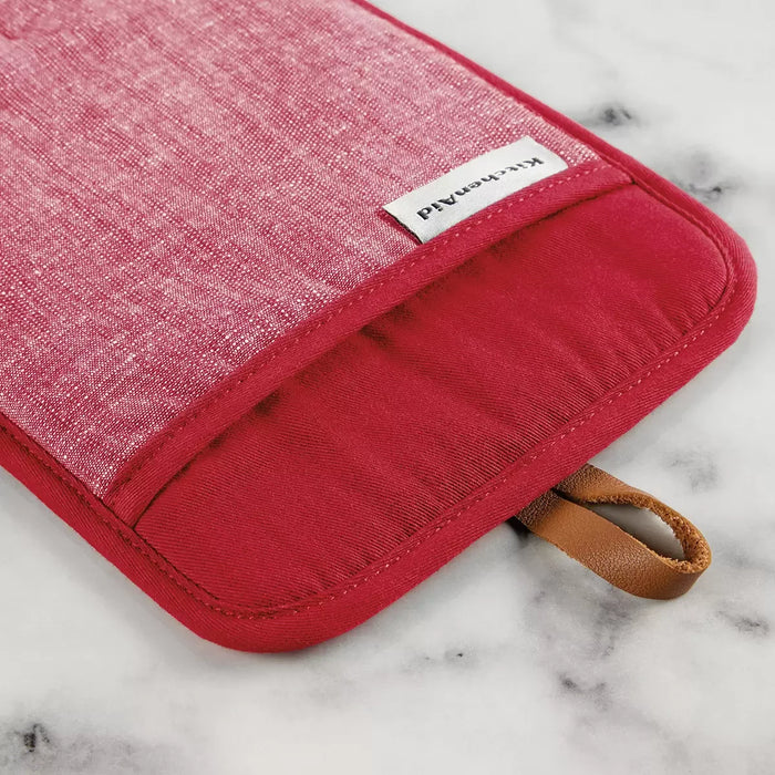KitchenAid 4 Piece Oven Mitt & Pot Holder Set - Red - LemonSalt