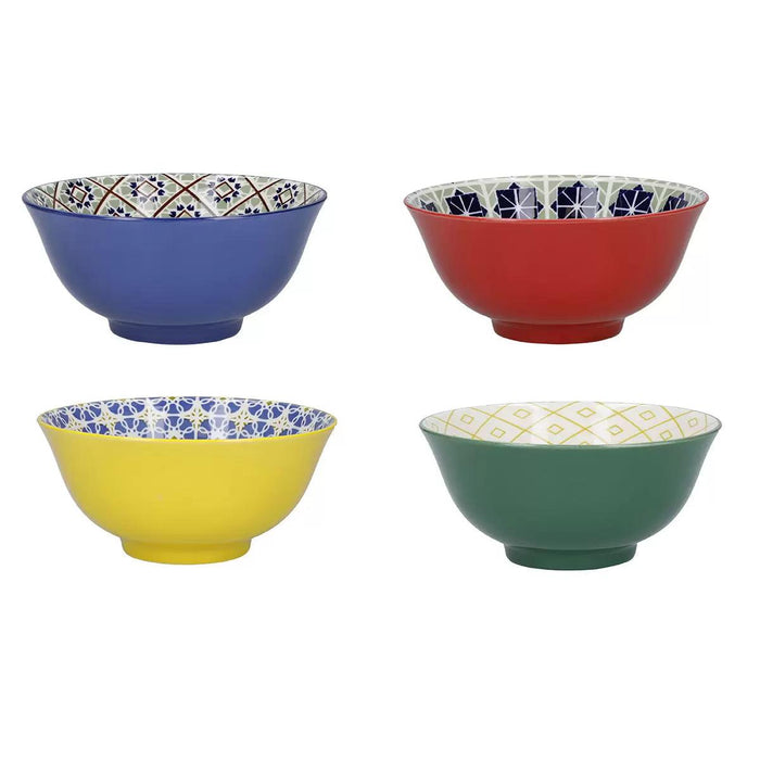 KitchenCraft Patterned Stoneware Bowls (4 Pack) | {{ collection.title }}