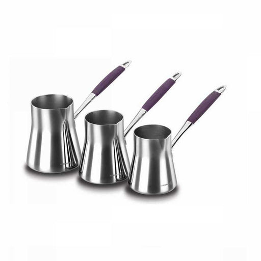 Korkmaz Flora - Purple/Chrome Coffee Set | {{ collection.title }}