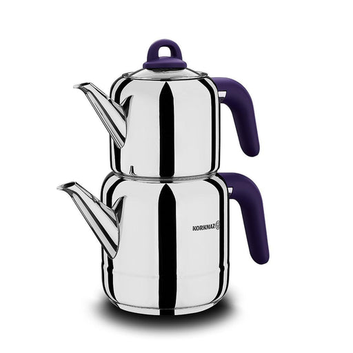 Korkmaz Hera - Purple/Chrome Teapot | {{ collection.title }}
