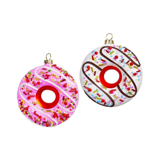 Kurt Adler Glass Doughnut Ornament (2 Pieces) - LemonSalt