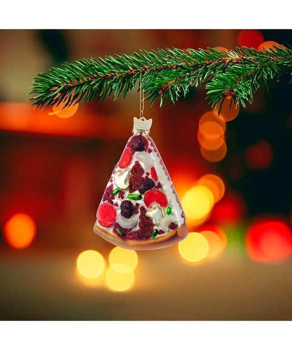 Kurt Adler Noble Gems Pizza Slice Glass Ornament - LemonSalt