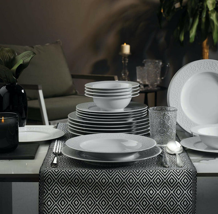 Kutahya Porcelain Acelya Set of 18 pieces White Dinnerware Set