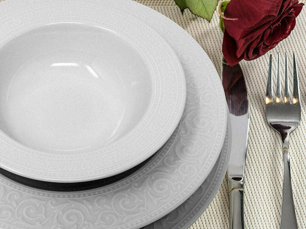 Kutahya Porcelain Acelya Set of 18 pieces White Dinnerware Set