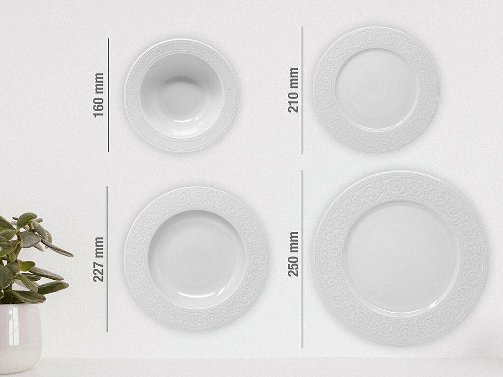 Kutahya Porcelain Acelya Set of 18 pieces White Dinnerware Set