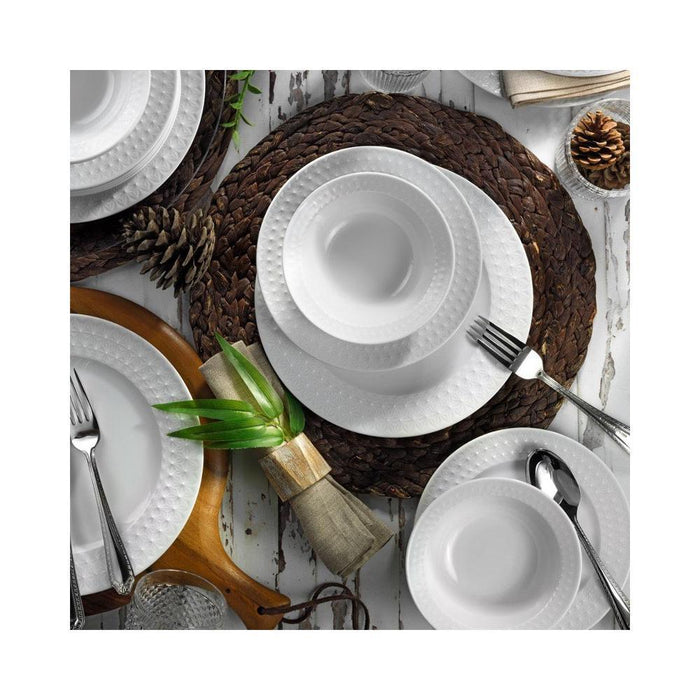 Kutahya Porselen Inci 24-Piece Dinner Set White Porcelain