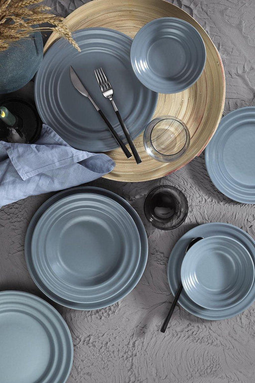 Kutahya Tuana Porcelain Set of 24 pieces Pearl Grey Dinnerware Set | {{ collection.title }}