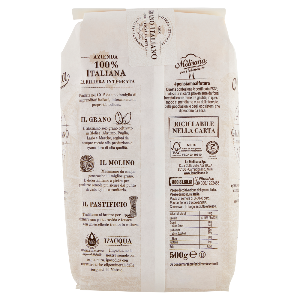 La Molisana Fusilli Pasta (500g) - LemonSalt