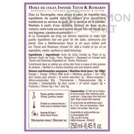 La Tourangelle - Rosemary & Thyme Infused oil (250ml)