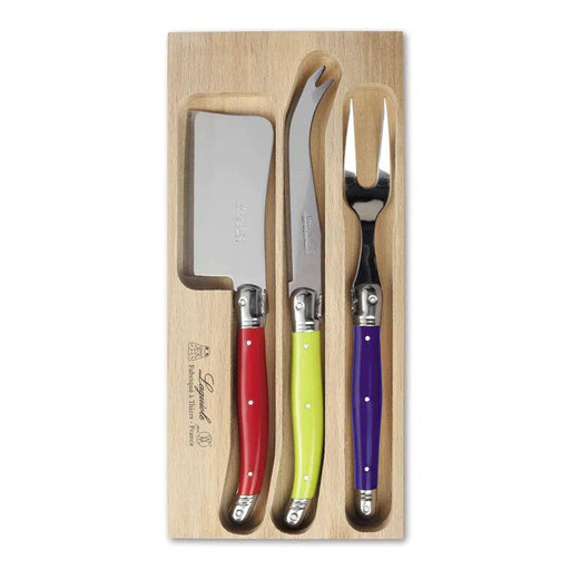Laguiole 3 Piece Cheese Knife Set - Multicoloured | {{ collection.title }}