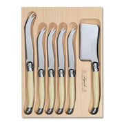 Laguiole 6 Piece Cheese Knife Set in Tray - Ivory