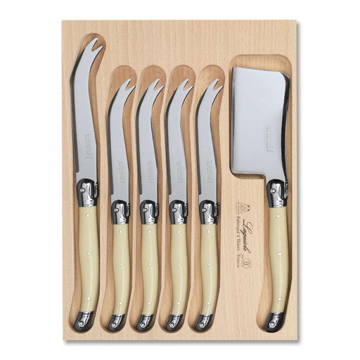 Laguiole 6 Piece Cheese Knife Set in Tray - Ivory | {{ collection.title }}