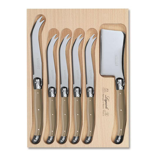 Laguiole 6 Piece Cheese Knife Set in Tray - Mushroom | {{ collection.title }}