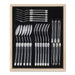Laguiole French Style Set Of 24 Piece Fine Dining Cutlery Set - Black | {{ collection.title }}