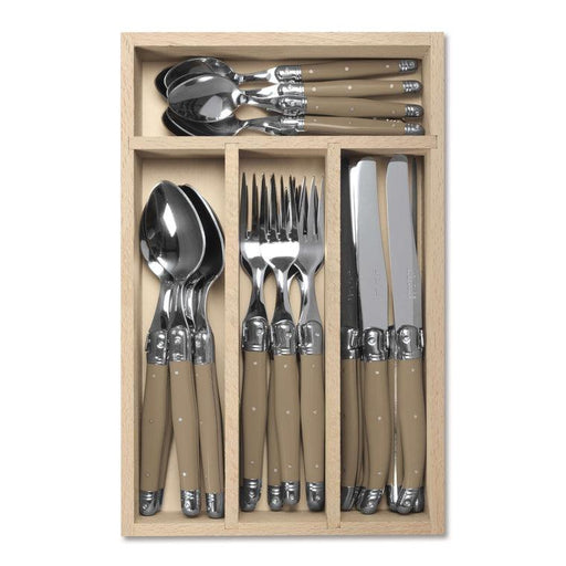 Laguiole French Style Set Of 24 Piece Fine Dining Cutlery Set In Wooden Tray - Mushroom | {{ collection.title }}