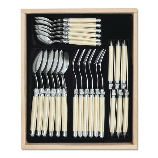 Laguiole French Style Set Of 24 Piece Fine Dining Cutlery Set - Ivory | {{ collection.title }}