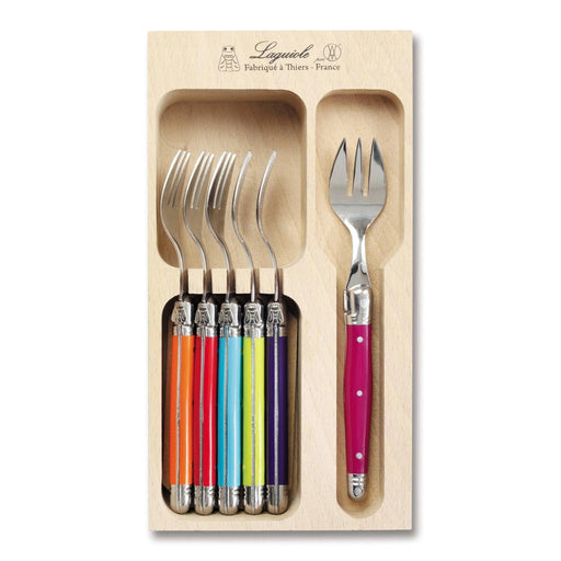 Laguiole French Style Set of 6 Fine Dining Cake Fork In Tray | {{ collection.title }}