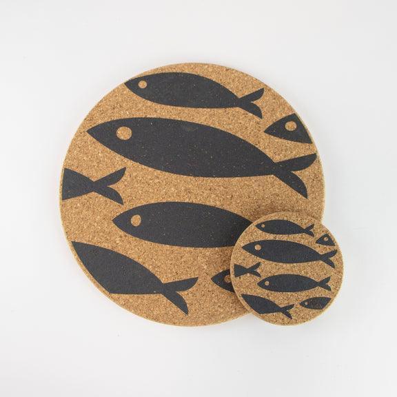 Liga Cork Coaster - Fish Grey
