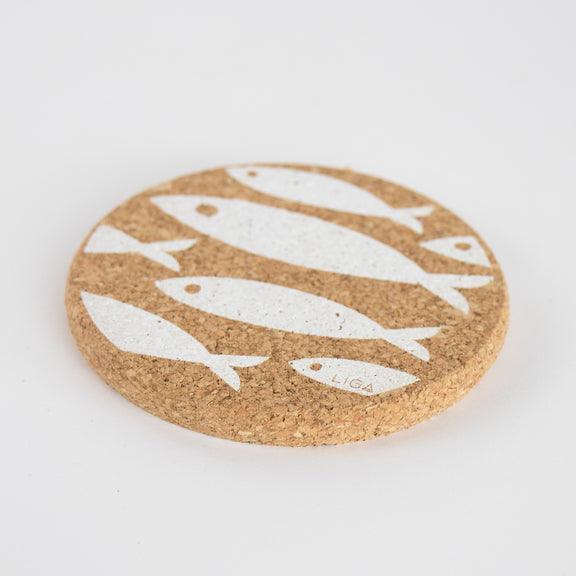 Liga Cork Coaster  - White Fish