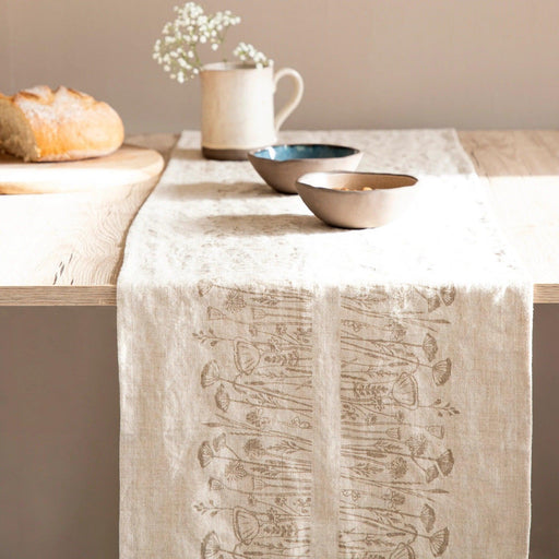Liga Cork Linen Runner - Flowers (40x200cm) - LemonSalt