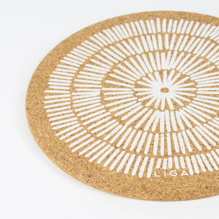 Liga Cork Placemat - Sandy Lines White