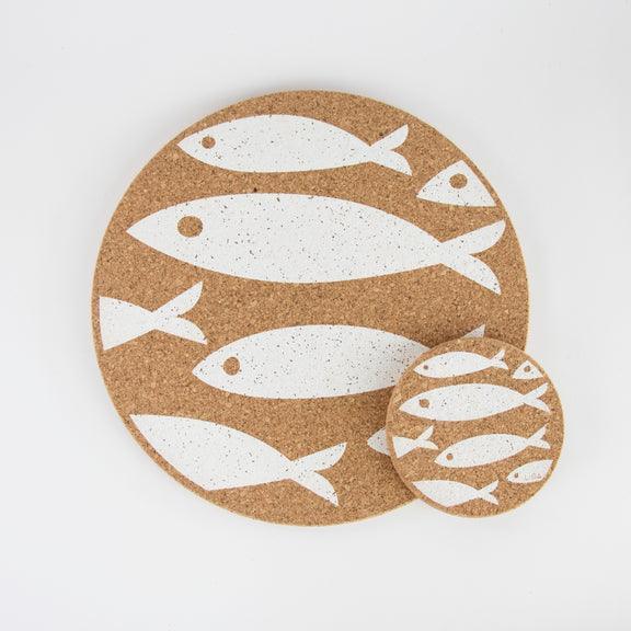 Liga Cork Placemats - White Fish