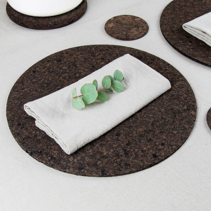 Liga Cork - Smoked Cork Placemats Max - Round (Set of 2) - LemonSalt