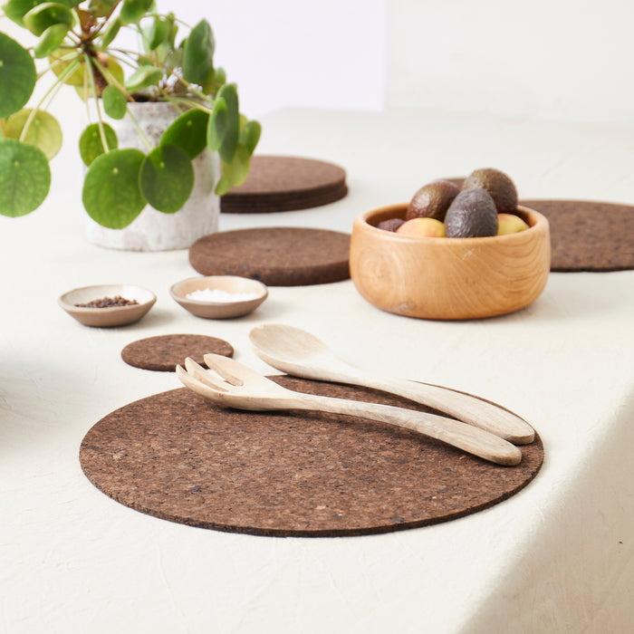 Liga Cork - Smoked Cork Placemats Max - Round (Set of 2) - LemonSalt