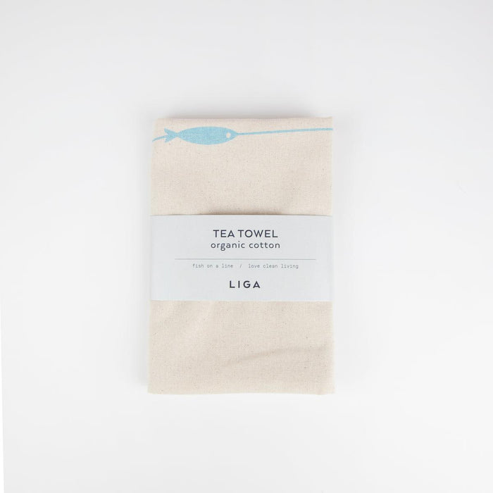 Liga Organic Organic Tea Towel - Fish on a Line - LemonSalt