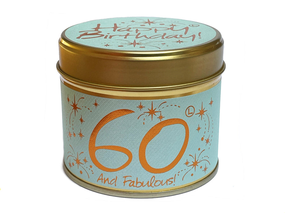Lily Flame Happy Birthday 60th Scented Candle Tin