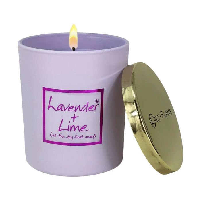 Lily Flame Lavender & Lime Gold Top Glass Jar Candle