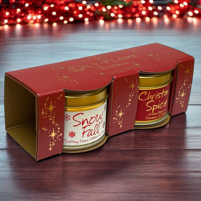 Lily Flame Mini Tin Duo Gift Set Christmas Candle - LemonSalt