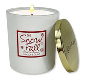 Lily Flame Snowfall Gold Top Glass Jar Candle