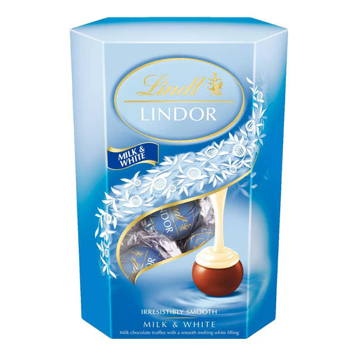 Lindt Lindor Milk & White Chocolate Truffles Box (200g) - LemonSalt