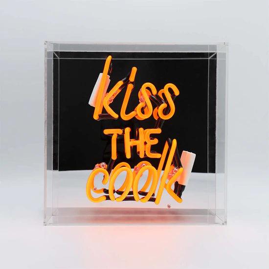 Locomocean 'Kiss the Cook' Glass Neon Sign | {{ collection.title }}
