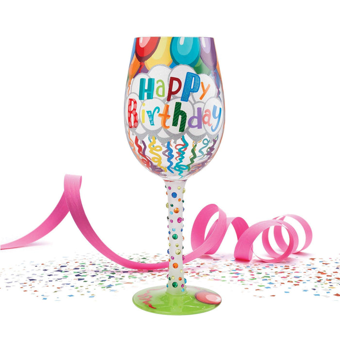 Lolita Birthday Streamers Wine Glass