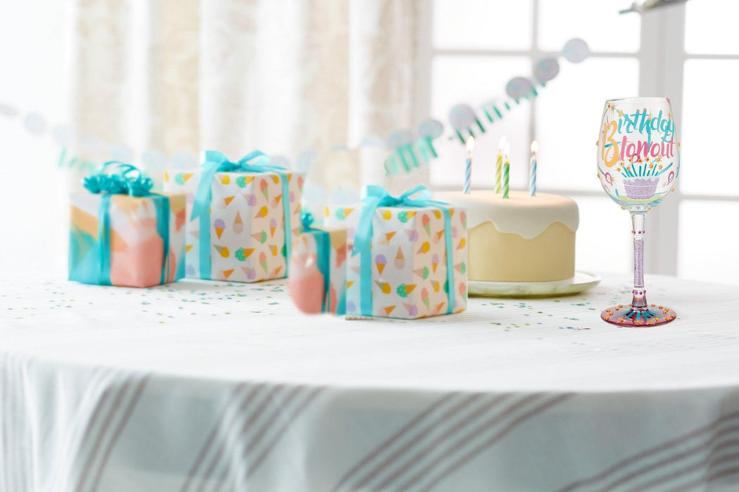 Lolita Birthday Streamers Wine Glass