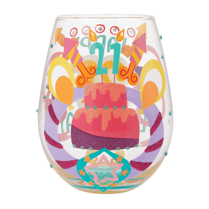 Lolita Happy 21st Birthday Stemless Wine Glass