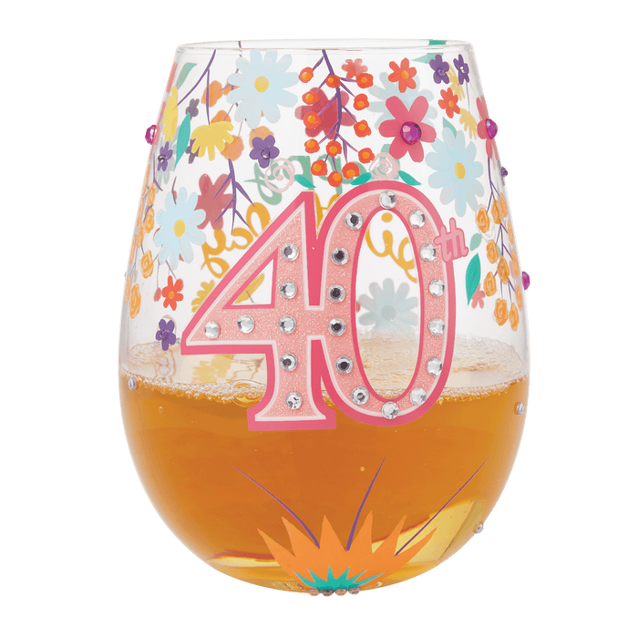 Lolita Happy 40th Birthday Stemless Wine Glass