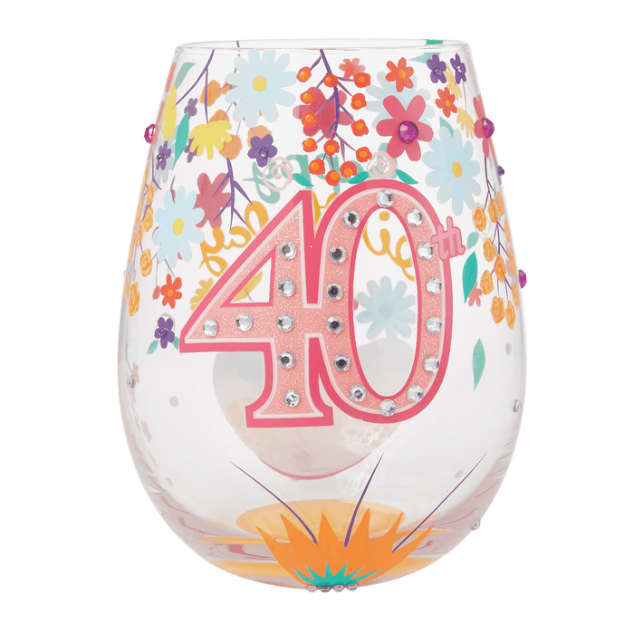 Lolita Happy 40th Birthday Stemless Wine Glass