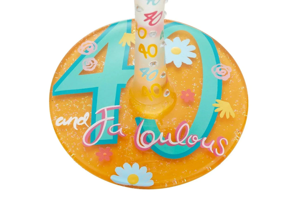 Lolita Happy 40th Birthday Wine Glass