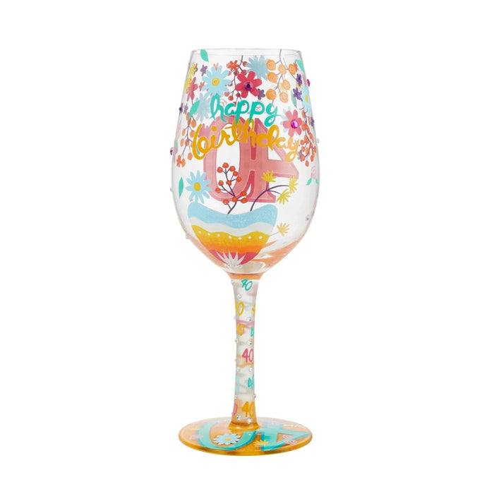 Lolita Happy 40th Birthday Wine Glass