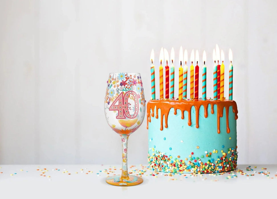 Lolita Happy 40th Birthday Wine Glass