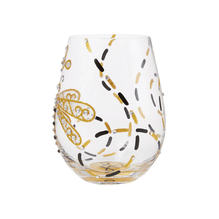 Lolita Happy Dazzling Dragonfly Stemless Wine Glass