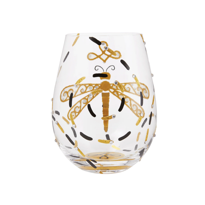Lolita Happy Dazzling Dragonfly Stemless Wine Glass