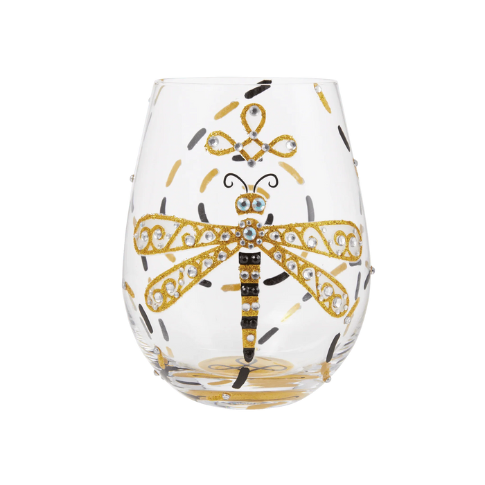 Lolita Happy Dazzling Dragonfly Stemless Wine Glass