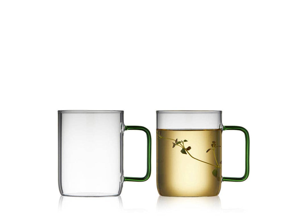 Lyngby Glas - Glass mug Torino 2 pcs - Green - LemonSalt