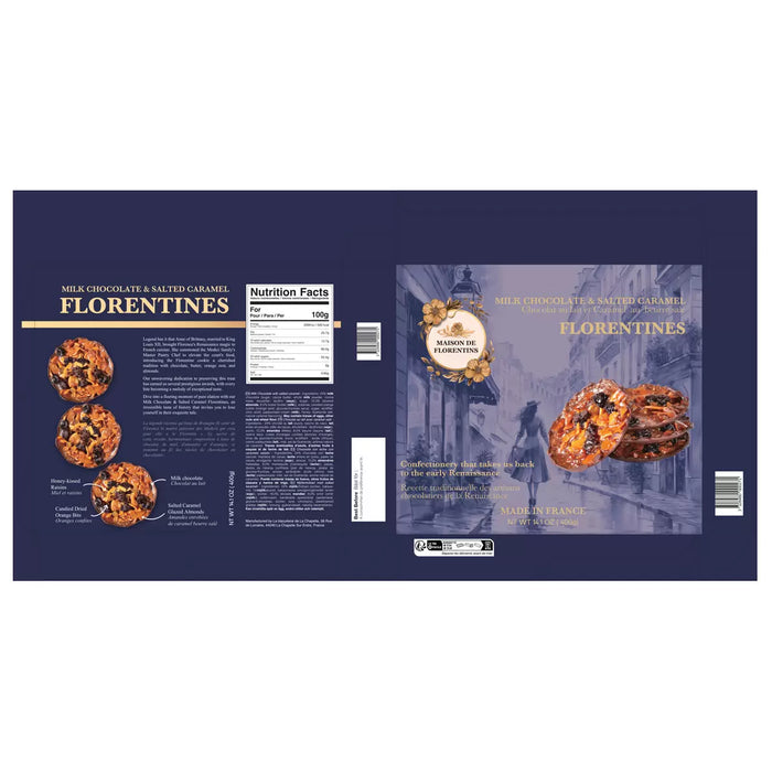 Maison De Florentins Milk Chocolate & Salted Caramel Florentines (400g) - LemonSalt